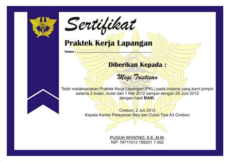 Contoh Sertifikat Magang Smk - Gawe CV