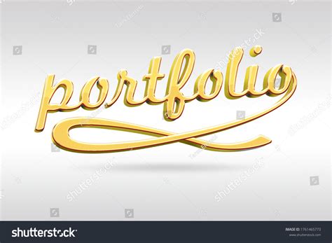 Word Portfolio Golden Cursive Letters Stock Illustration 1761465773 ...