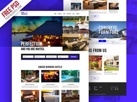 Hotel Booking Website Template PSD | PSDFreebies.com