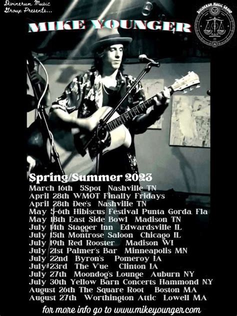 Announcing Some Spring/Summer 2023 Tourdates - Mike Younger