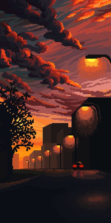 Sunset (Pixel Art, 2022, by Moertel) : r/TheNightFeeling