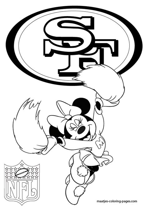 San Francisco 49ers Minnie Mouse Cheerleader Coloring Pages