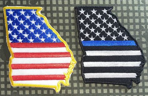 State Of Georgia American Flag Police Patch - Decal Patch - Co