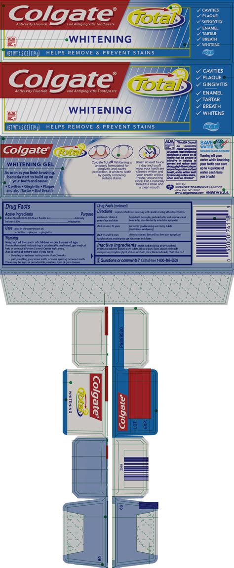 Colgate Total Whitening Gel: Details from the FDA, via OTCLabels.com