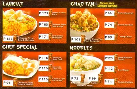 Chowking Menu Davao City