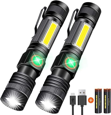 Hoxida USB Rechargeable Flashlight (Battery Included), Magnetic LED Flashlight, Super Bright LED ...