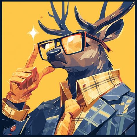 Premium Vector | A graceful deer software engineer cartoon style