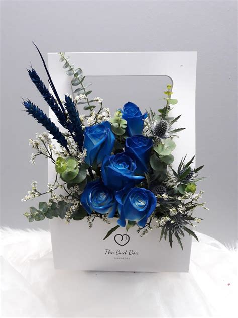 Blue Rose Flower Box - The Bud Box | FREE Delivery