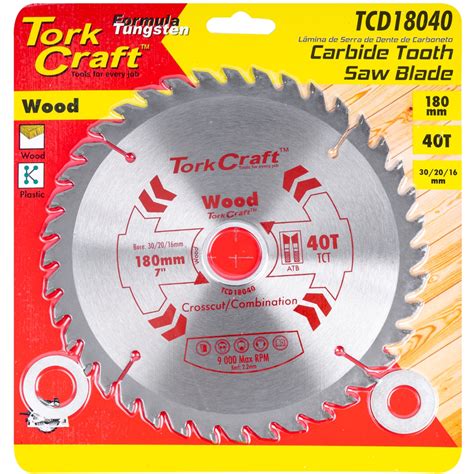 Tork Craft Blade Tct 180 X 40T 30/20/16 General Purpose Combination ...