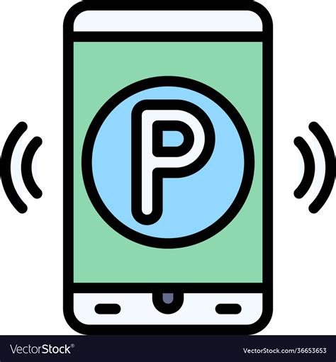 Mobile parking app icon lot related Royalty Free Vector