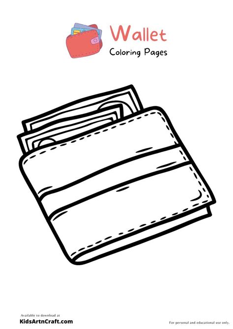 a wallet coloring page for kids