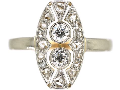 Art Deco Gold Ring Vintage ~ Vintage Art Deco Aquamarine Ring 18k White Gold Filigree Estate ...