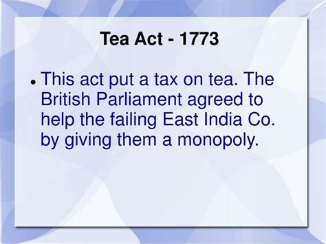 PPT - Tea Act - 1773 PowerPoint Presentation, free download - ID:6881823