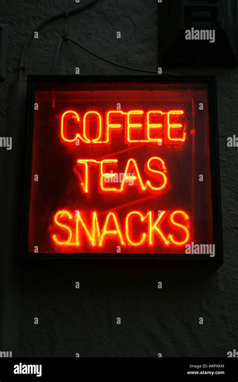 snack bar neon sign Stock Photo - Alamy