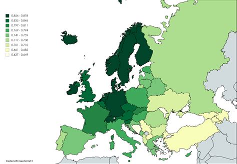 Inequality-adjusted HDI map of Europe : r/MapPorn