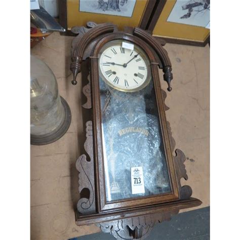 Ansonia Regulator Carved Pendulum Wall Clock