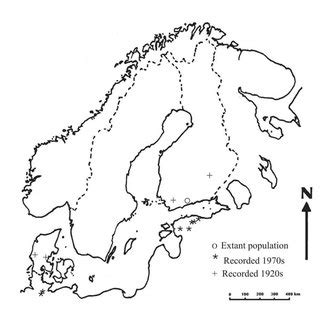 Map of Fennoscandia showing the approximate location of the extant ...