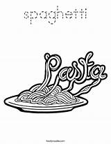 Plate Of Spaghetti Coloring Page Pages sketch template