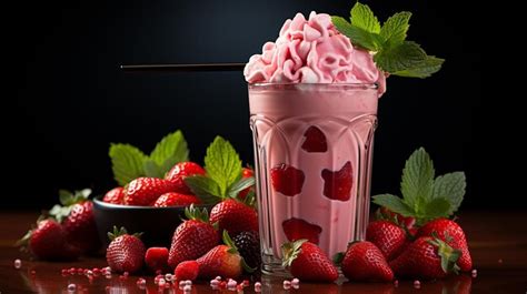 Premium AI Image | Strawberry Shake