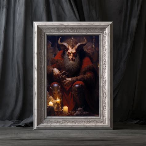 Krampus Gothic Art Print, Krampus Christmas Poster, Horror Decor, Dark Academia Santa Wall Art ...