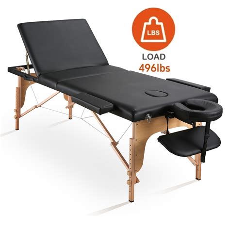 Adjustable Massage Bed Folding Salon Bed Black - Walmart.com