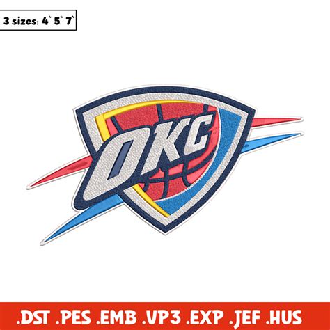 Oklahoma Thunder logo embroidery design,NBA embroidery, Spor - Inspire ...