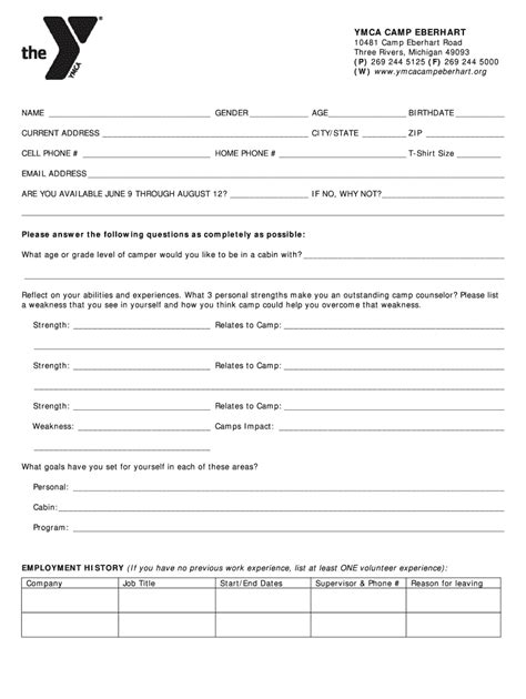 Ymca Registration Form 2023 - Printable Forms Free Online