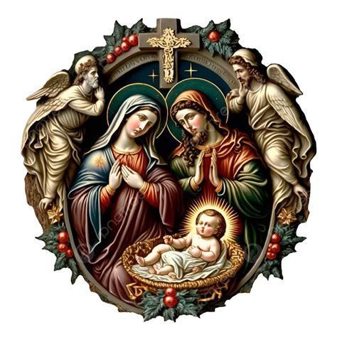 Christmas Nativity Scene With Jesus Maria And Joseph, Holy Family ...