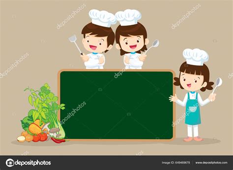 Chef Kids Cooking Class Design Template Cute Little Chef Cooking Stock Vector by ©watcartoon ...