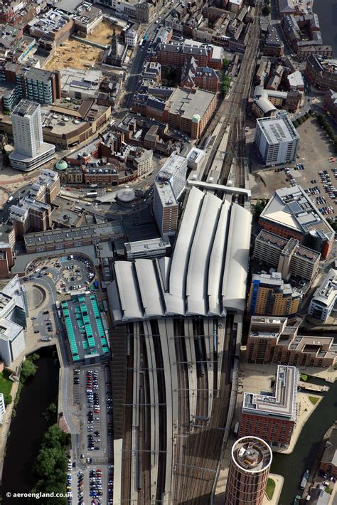 aeroengland | aerial photograph of Leeds railway station , also known as Leeds City railway station