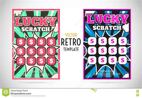 Scratch Off Lottery Ticket Vector Design Template Stock In Scratch Off Card Templates ...