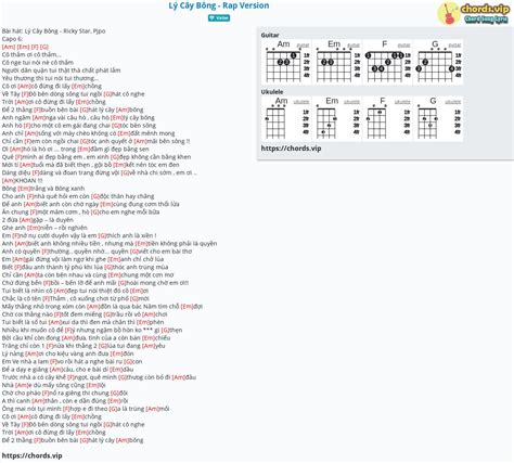Hợp âm: Lý Cây Bông - Rap Version - cảm âm, tab guitar, ukulele - lời ...