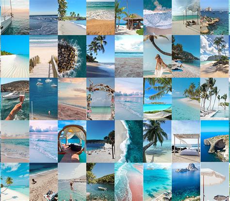 80 Pcs Blue Ocean Wall Collage Kit Travel Blue Aesthetic - Etsy Ireland