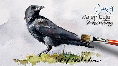 How to paint a Crow | Watercolor Painting | Realistic - YouTube