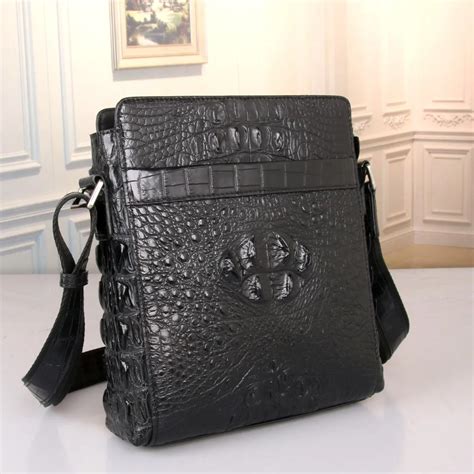 100% Genuine Crocodile Skin Businessmen Small Single Cross Shoulder Bag Exotic Alligator Leather ...