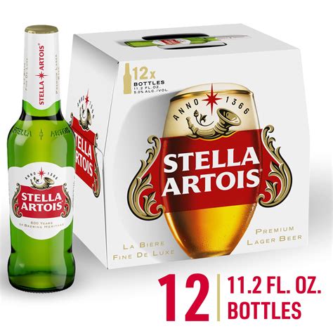 Stella Artois Lager, 12 Pack Beer, 11.2 fl oz Bottles, 5.0% ABV - Walmart.com