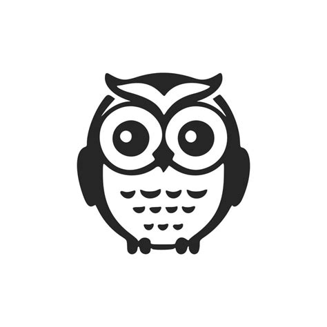 Positive and cute black and white owl logo. 18841392 Vector Art at Vecteezy