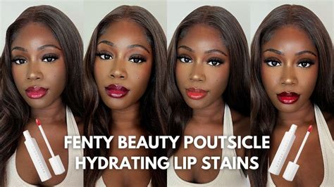 NEW Fenty Beauty Poutsicle Lip Stain - Swatches & Review (ALL shades) - YouTube