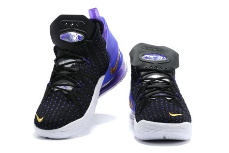 Nike LeBron 18 “Lakers” Black White Purple - FavSole.com