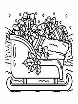 Santas Sleigh coloring Page  Free printable sketch template