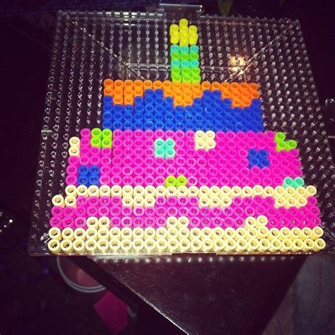 Birthday cake perler beads by clayton_saunders | Perler beads designs, Perler bead patterns ...