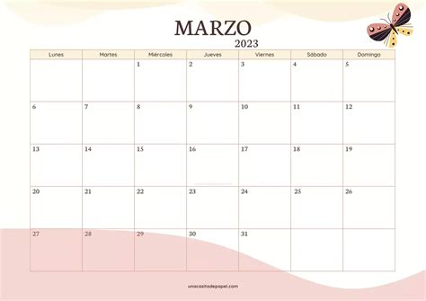 ¡GRATIS! Descarga el calendario marzo 2023 para imprimir en pdf ...