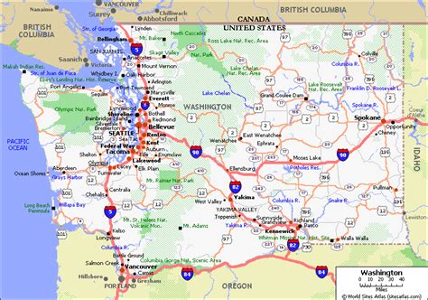 Map Washington State Roads - London Top Attractions Map