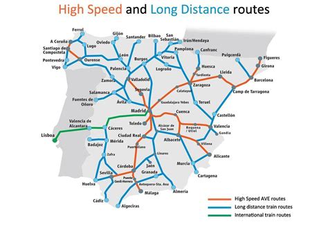 Spain high speed rail map - Spain high speed train map (Southern Europe - Europe)