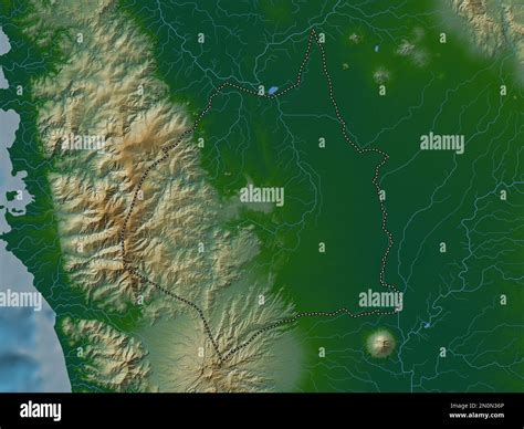 Tarlac, province of Philippines. Colored elevation map with lakes and ...