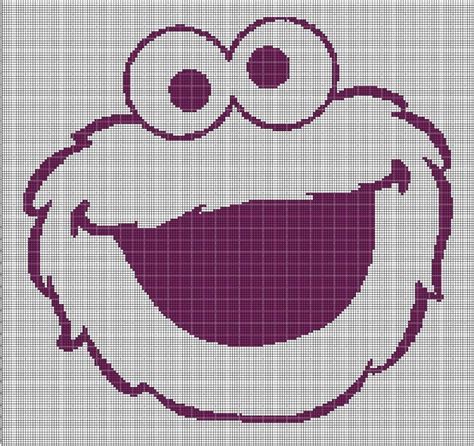 Cookie Monster silhouette cross stitch pattern in pdf | Cross stitch ...