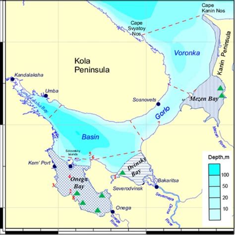 Map of the White Sea with major geographic names mentioned in the paper... | Download Scientific ...