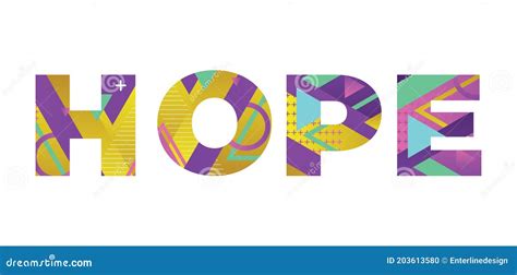 Hope Concept Retro Colorful Word Art Illustration Stock Vector ...