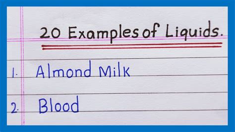 Examples Of Liquids