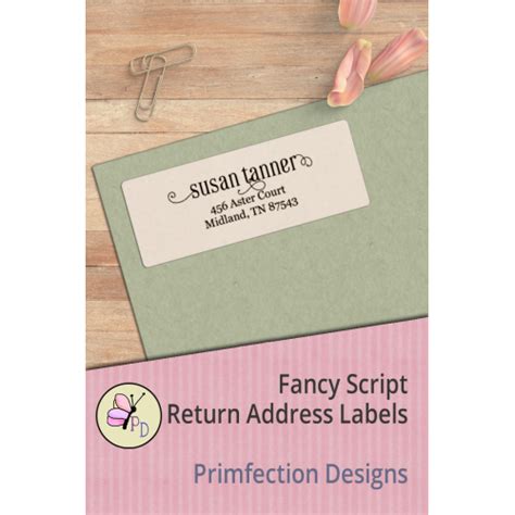 Fancy Scroll Script Return Address Labels | Custom return address labels, Wedding return address ...